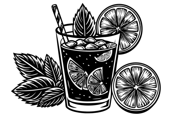 Download Summer Cocktail with Lemon Mint Clipart - Cocktail Collection