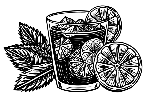 Download Summer Cocktail with Lemon Mint Clipart - Cocktail Collection