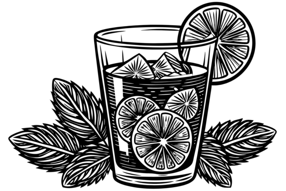 Download Summer Cocktail with Lemon Mint Clipart - Cocktail Collection