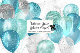Download Turquoise Glitter Balloons Clipart - Balloons Collection