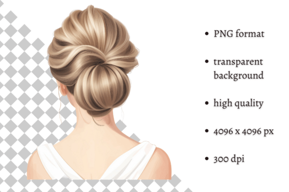 Download Watercolor Wedding Hairstyle Clipart - Wedding hairstyle Collection