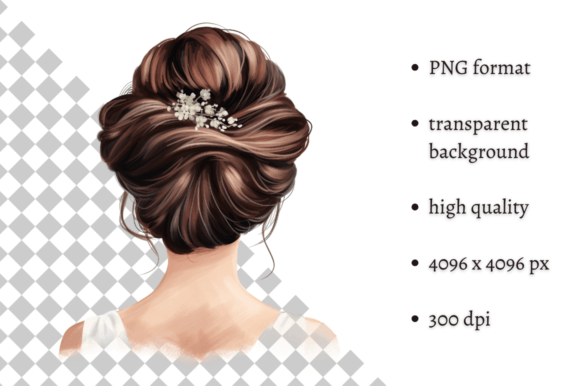 Download Watercolor Wedding Hairstyle Clipart - Wedding hairstyle Collection