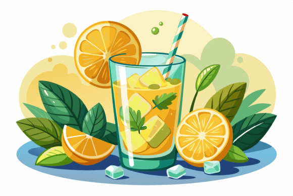 Download Summer Cocktail with Lemon Mint Clipart - Cocktail Collection