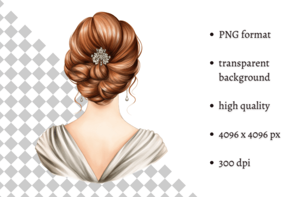 Download Watercolor Wedding Hairstyle Clipart - Wedding hairstyle Collection