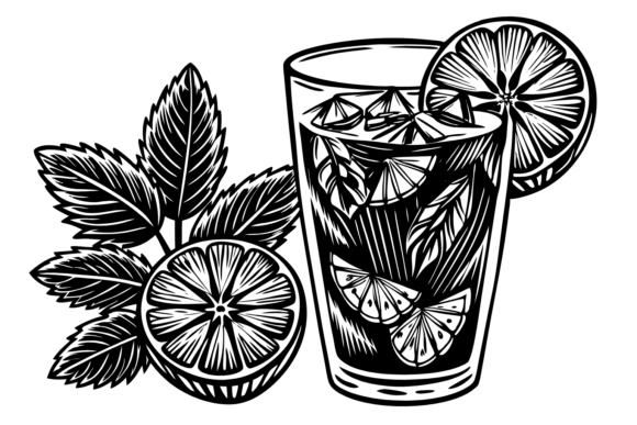 Download Summer Cocktail with Lemon Mint Clipart - Cocktail Collection