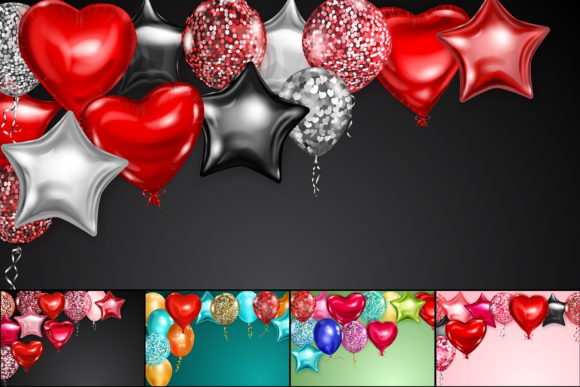 Download Illustrations with Helium Balloons - Balloons Collection