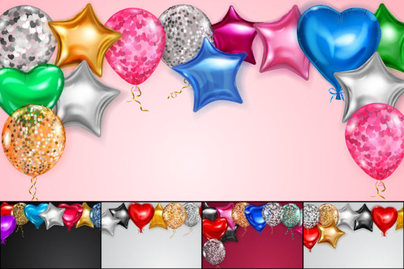 Download Illustrations with Helium Balloons - Balloons Collection
