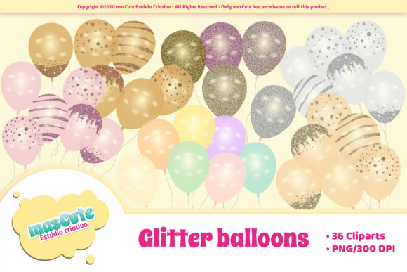Download Glitter Balloons Cliparts - Balloons Collection