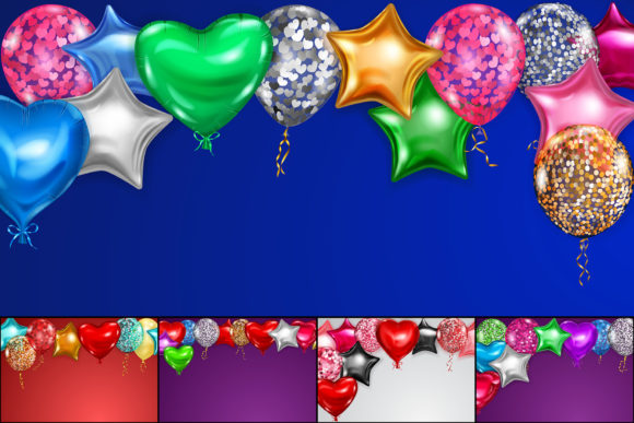 Download Illustrations with Helium Balloons - Balloons Collection