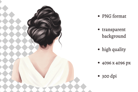 Download Watercolor Wedding Hairstyle Clipart - Wedding hairstyle Collection