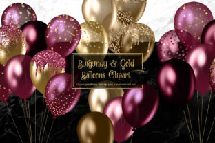 Download Burgundy and Gold Balloons Clipart - Balloons Collection