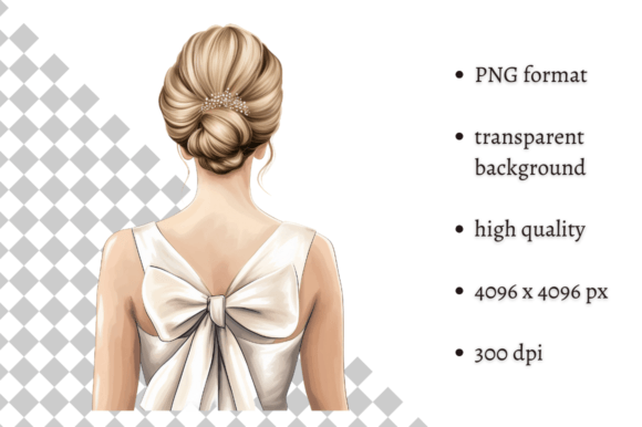 Download Watercolor Wedding Hairstyle Clipart - Wedding hairstyle Collection