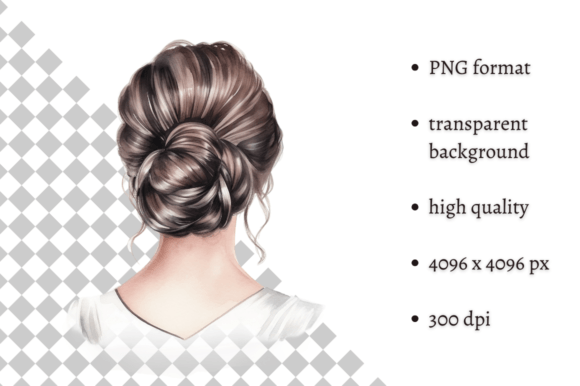 Download Watercolor Wedding Hairstyle Clipart - Wedding hairstyle Collection