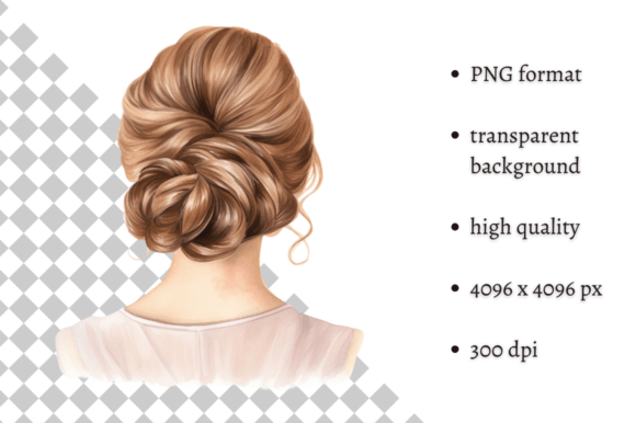 Download Watercolor Wedding Hairstyle Clipart - Wedding hairstyle Collection