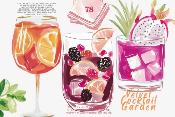 Download Preppy Cocktail Clipart Bundle - Cocktail Collection