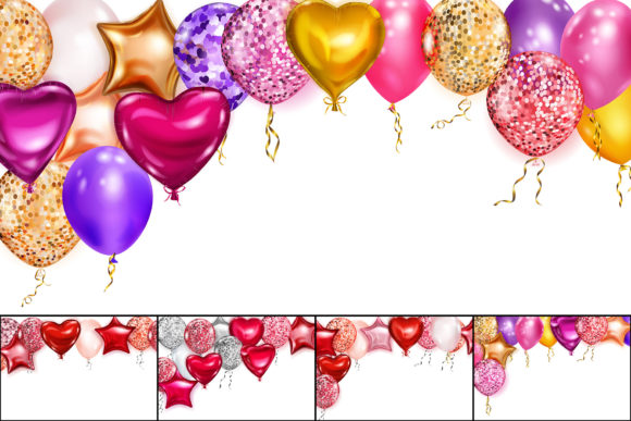 Download Illustrations with Helium Balloons - Balloons Collection