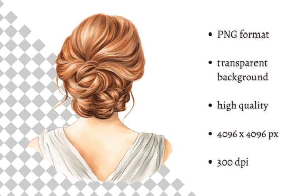 Download Watercolor Wedding Hairstyle Clipart - Wedding hairstyle Collection