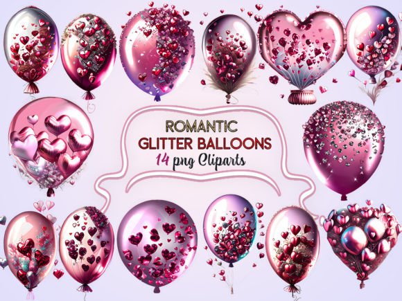 Download Romantic Glitter Balloons Sublimation - Balloons Collection