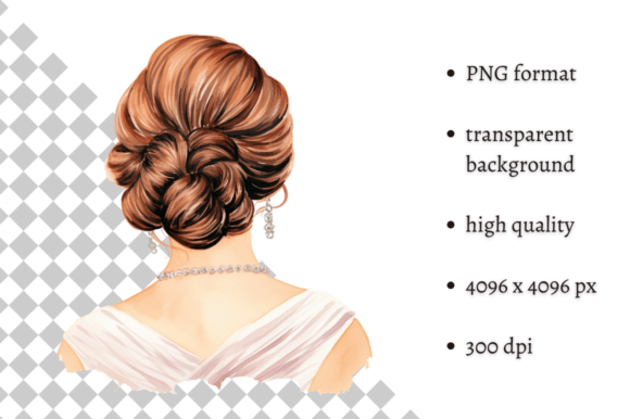 Download Watercolor Wedding Hairstyle Clipart - Wedding hairstyle Collection
