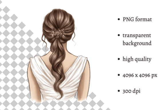 Download Watercolor Wedding Hairstyle Clipart - Wedding hairstyle Collection