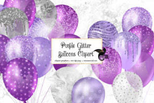 Download Purple Glitter Balloons Clipart - Balloons Collection