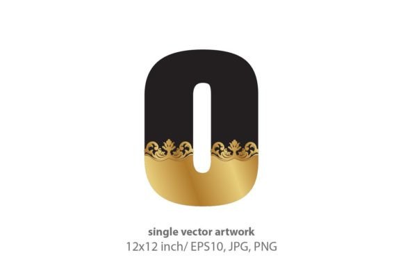 Download Black Gold Baroque Letter O, Number 0 - Premium Resources