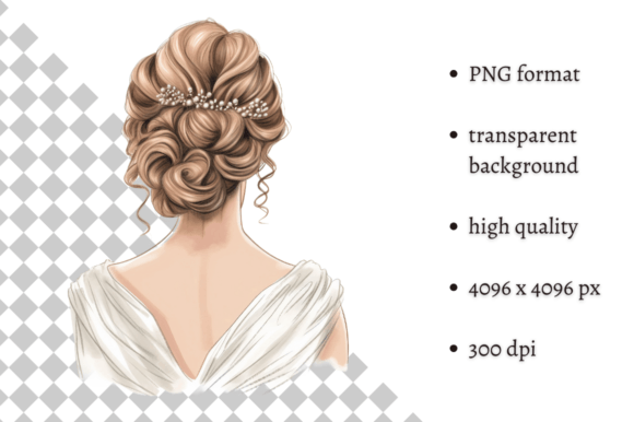 Download Watercolor Wedding Hairstyle Clipart - Wedding hairstyle Collection