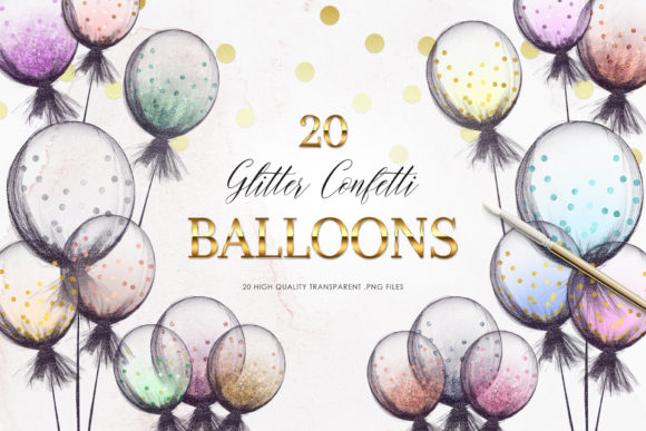 Download Glitter Balloons Clipart, Birthday PNG - Balloons Collection