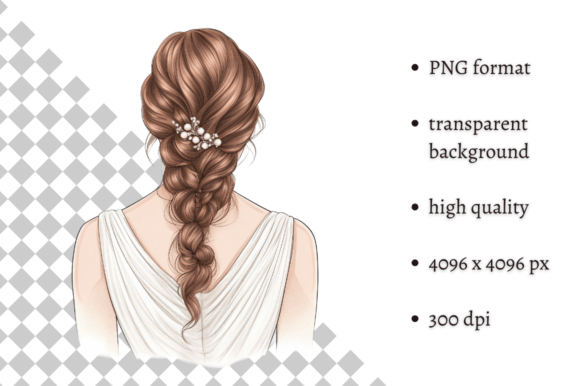 Download Watercolor Wedding Hairstyle Clipart - Wedding hairstyle Collection