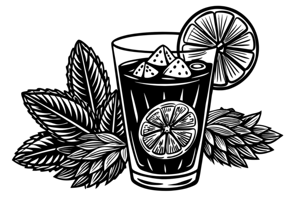 Download Summer Cocktail with Lemon Mint Clipart - Cocktail Collection