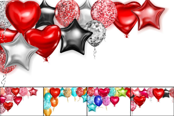 Download Illustrations with Helium Balloons - Balloons Collection